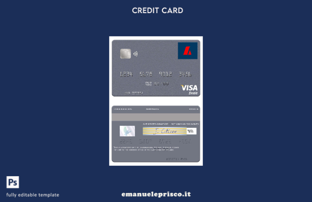 modello di carta di debito visto Visa Landsbankinn islandese in stile verificato